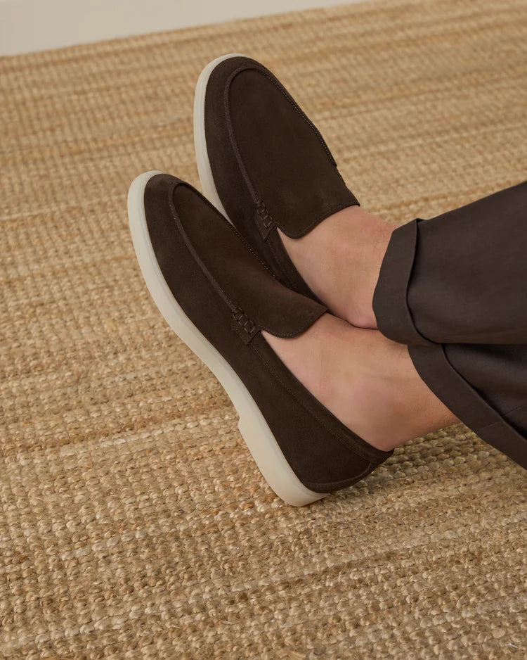 Mocassin homme en daim Marron Chocolat