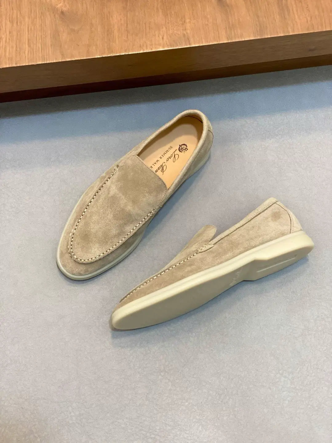 Mocassin homme en daim beige