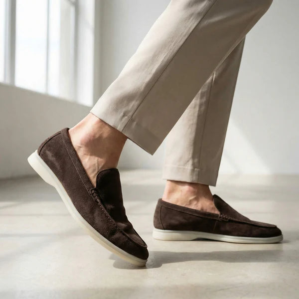 Mocassin homme en daim Marron Chocolat