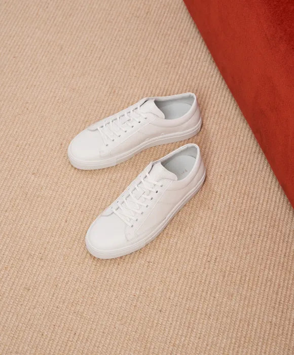 Sneakers homme en cuir blanc