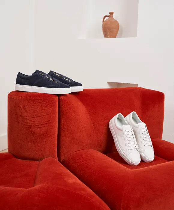 Sneakers homme en cuir blanc