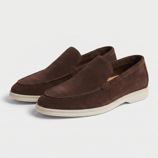 Mocassin homme en daim Marron Chocolat