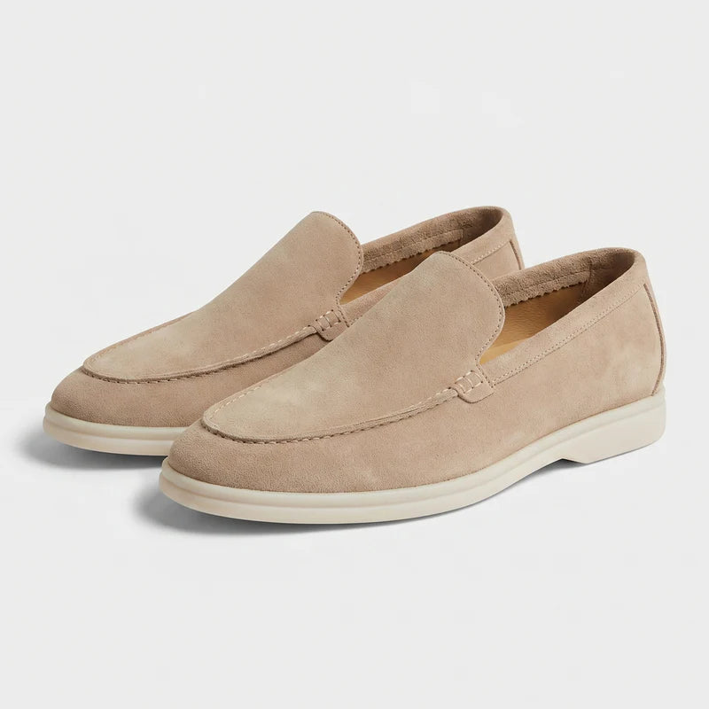 Mocassin homme en daim beige