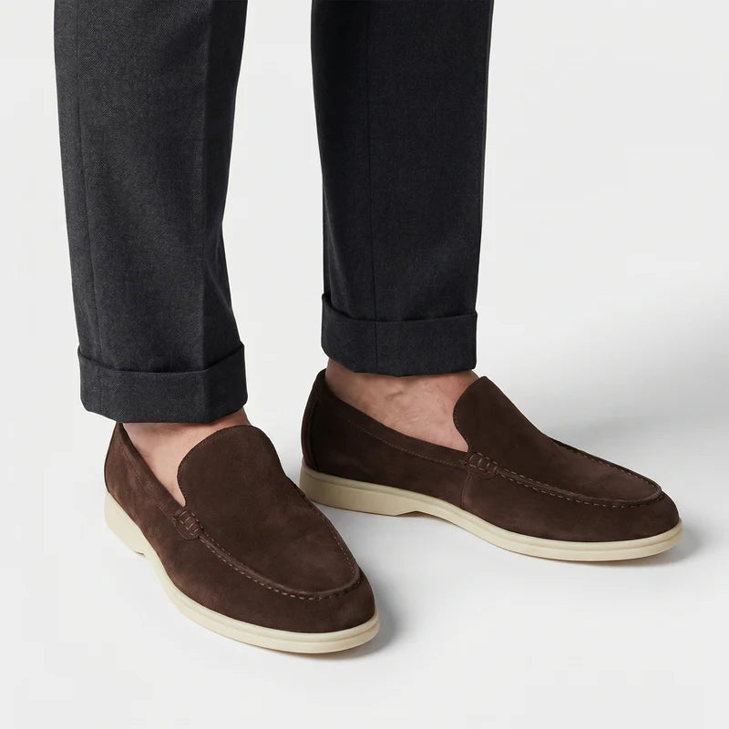Mocassin homme en daim Marron Chocolat