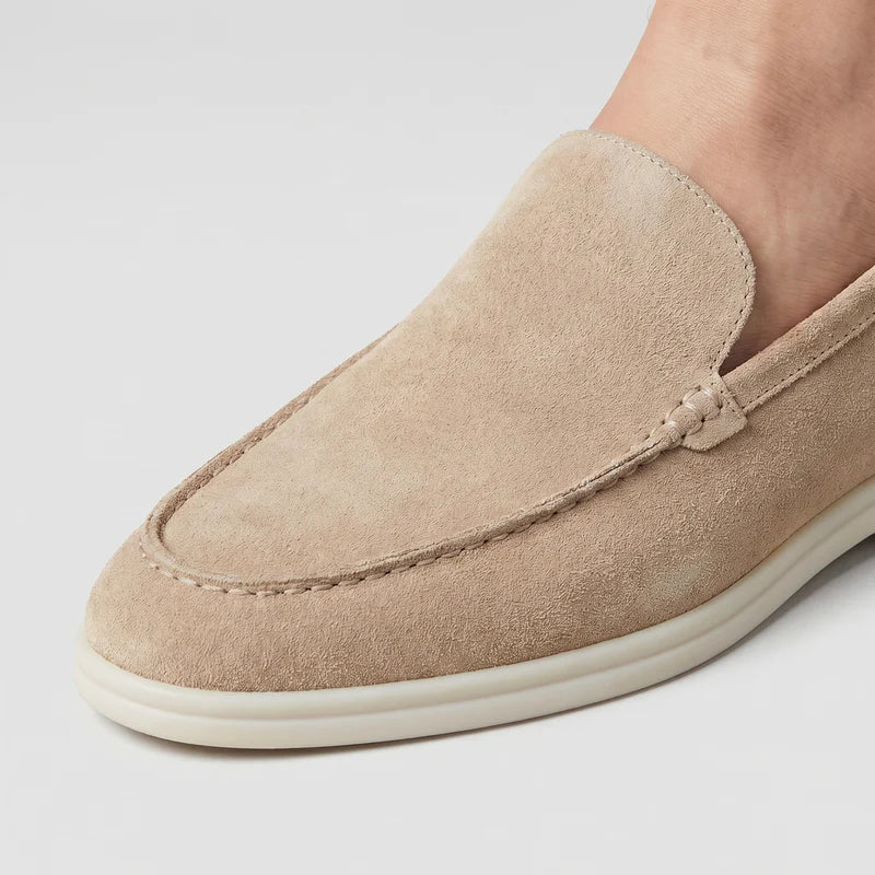 Mocassin homme en daim beige