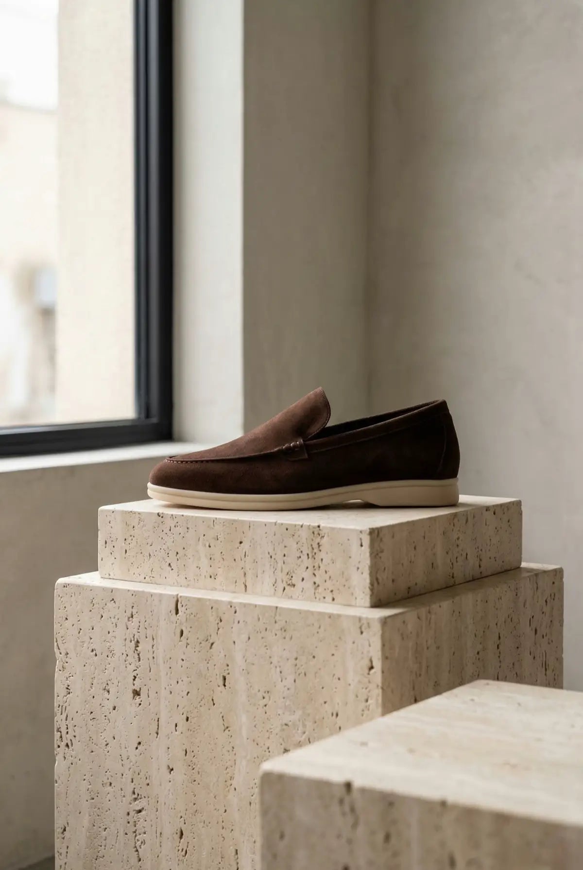 Mocassin homme en daim Marron Chocolat