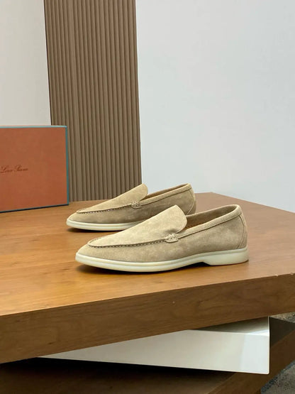 Mocassin homme en daim beige