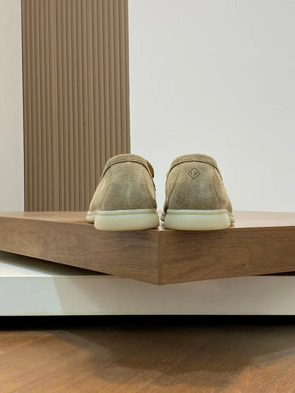 Mocassin homme en daim beige